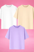 Pack Of 3 100% Cotton Oversized T-Shirt