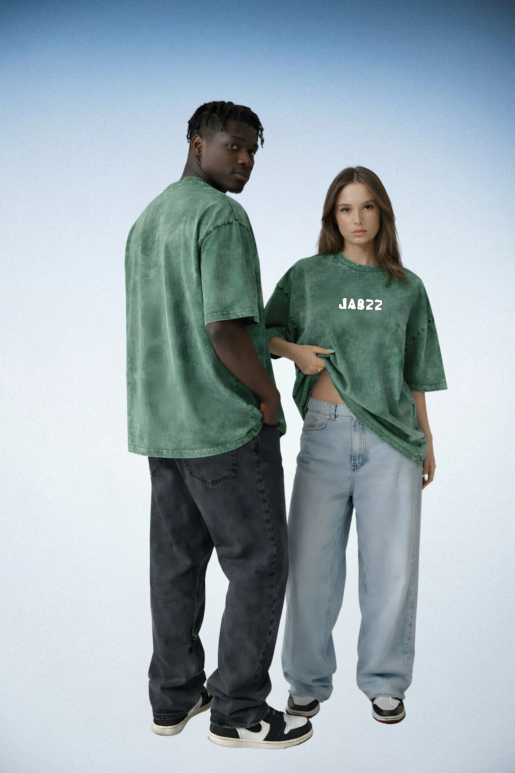 Green Acid Wash Oversized T-Shirt