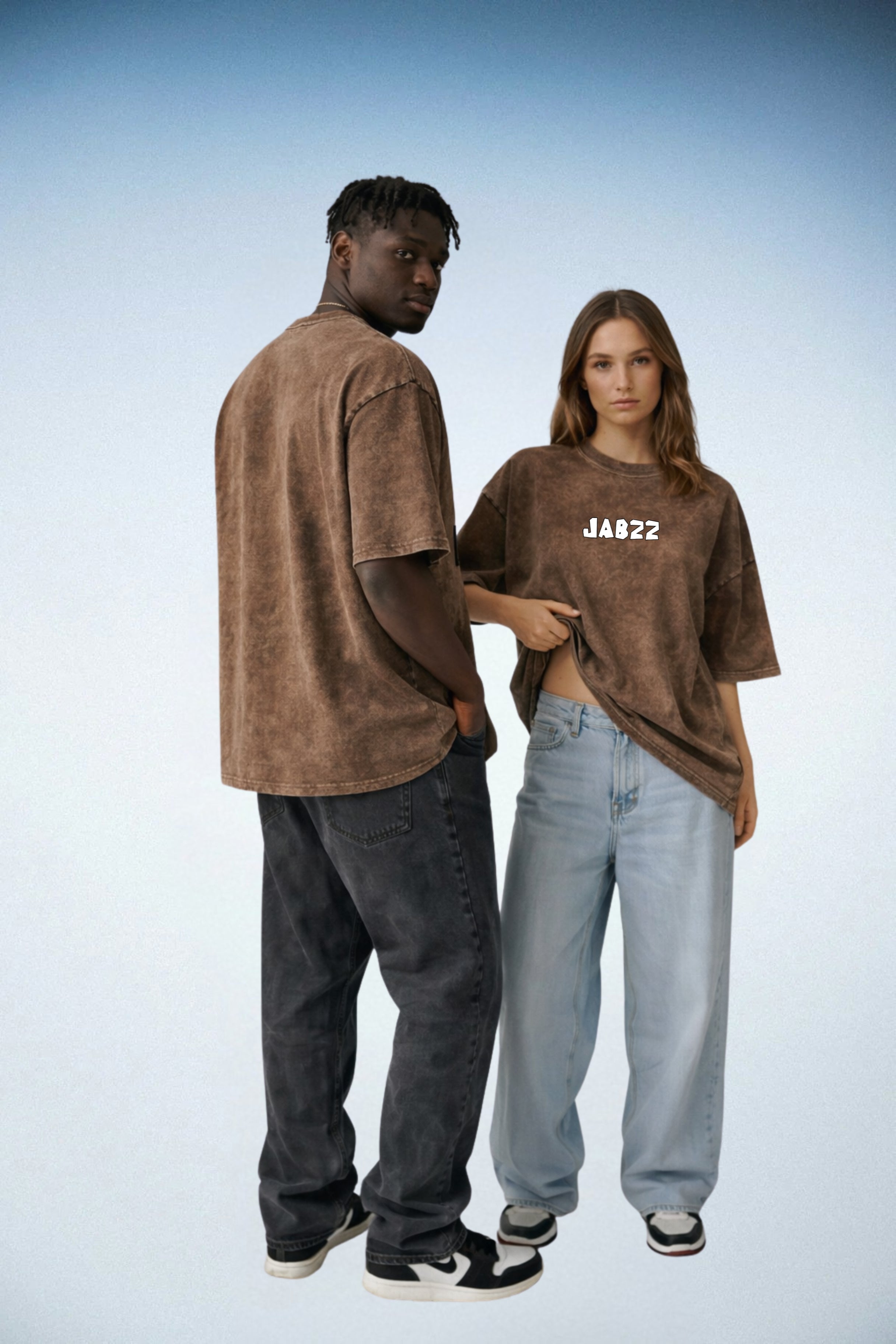 Chocolate Acid Wash Oversized T-Shirt