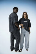 Black Acid Wash Oversized T-Shirt
