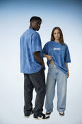 Blue Acid Wash Oversized T-Shirt