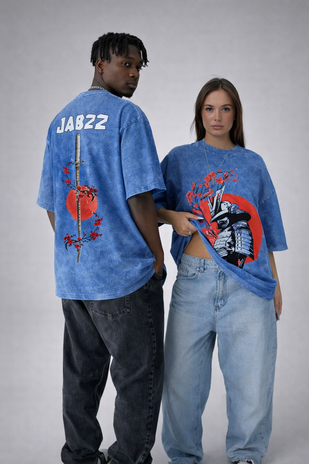 Crimson Ronin Acid Wash Oversized T-Shirt