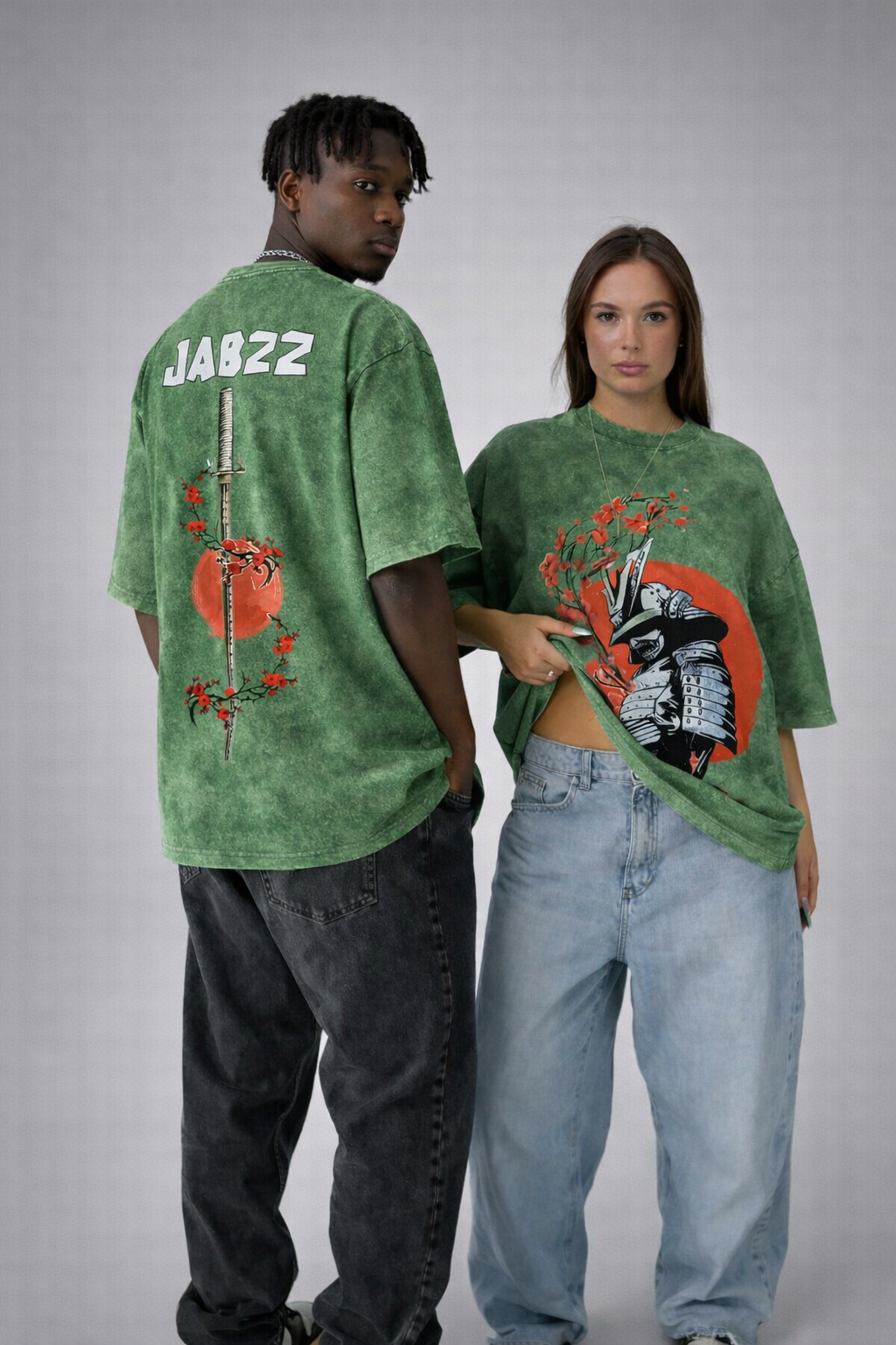 Crimson Ronin Acid Wash Oversized T-Shirt